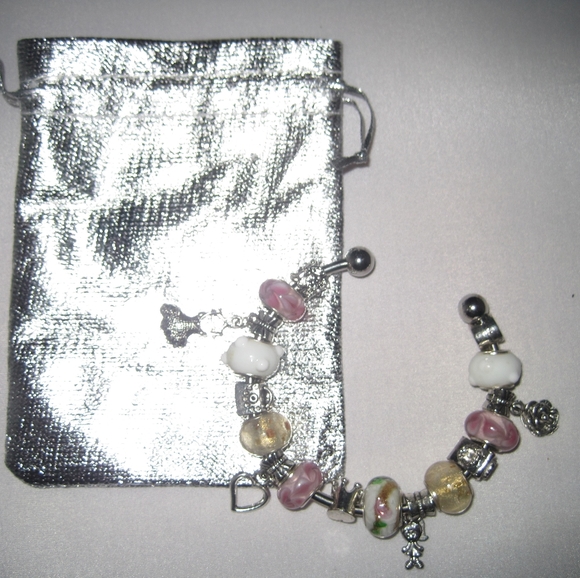 Handmade Silver Plated Charm Bracelet - Picture 2 of 4